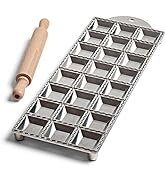 Kings County Tools Square Ravioli Maker Mold | Produce 2” Square Shape | Easy to Use | Wooden Pas...