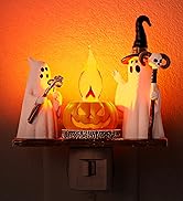 Briignite Ghost Campfire Night Light, Flickering Night Lights Plug into Wall, Cute Halloween Deco...