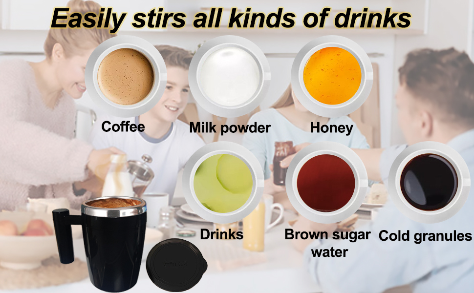 Self Stirring Coffee Mug,Rechargeable Auto Magnetic Coffee Mug