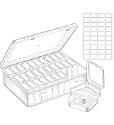Bead Organizer Box, 42Pcs Small Craft Organizers and Storage Plastic Cases Mini Clear Bead Storag...