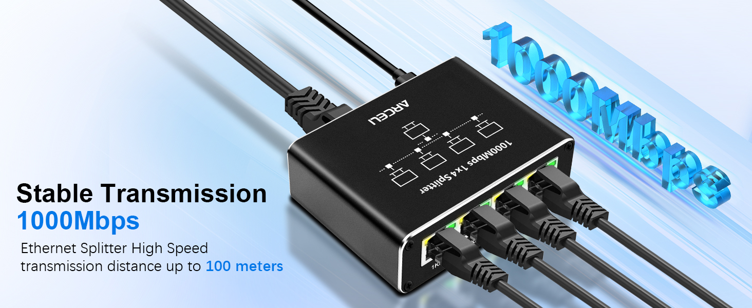 Gigabit Ethernet Splitter 1 to 4