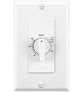 BN-LINK Heavy Duty 60-Minute in-Wall Spring Wound Countdown Timer Switch for Lights, Mechanical S...
