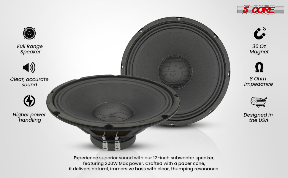 replacement speaker woofer tweeter midrange subwoofer audio driver home theater car sound