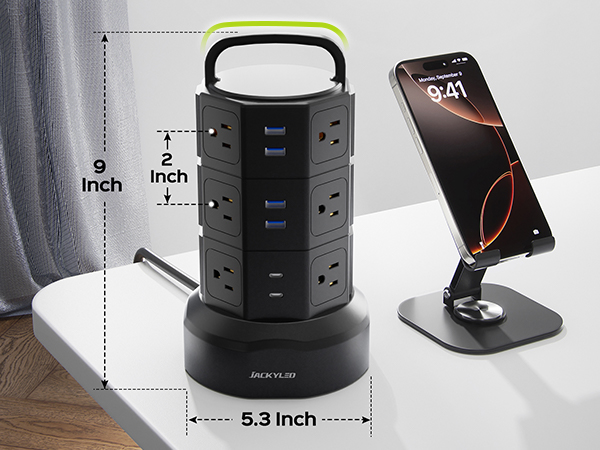 super wide outlets power strip with usb ports