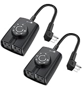 G-Homa Outdoor Dusk to Dawn Light Sensor Timer - 2Pack, Waterproof, 2 Grounded Outlets, 15A 1/2HP...