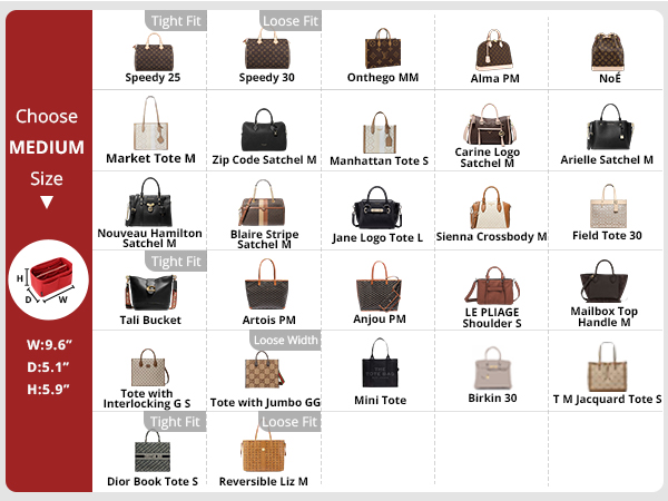 Medium purse insert