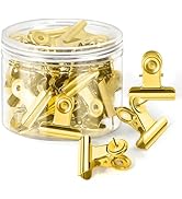 GOOLADA 36Pcs Push Pins Clips, Metal Thumb Tacks, Gold Thumbtacks with Clips, Gold Push Pins for ...