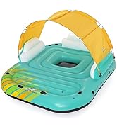 Bestway Hydro Force Sunny 5 Person Inflatable Large Floating Island Lake Water Lounge Raft with C...