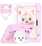 TOMORRY for iPad Air 11 Inch Case 2024 (M2) with Tempered Glass Screen Protector,Cute Cat Stand &amp;...