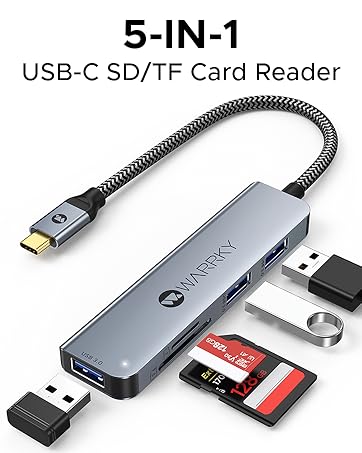 5-IN-1 USB-C SD MicroSD Card Reader