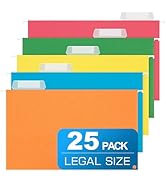 Legal Size Hanging File Folders,25 Packs Legal Hanging File Folders,Assorted Colors Legal Size Ha...
