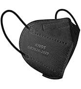 KN95 Face Masks Black Adults - 100 Pack Disposable Masks Comfortable 5-Layer Safety Face Masks &amp; ...
