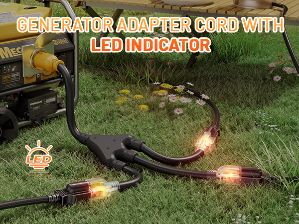 NEMA 14-50P to four NEMA 5-15/20R outlets