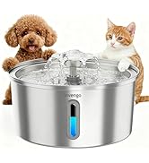 Cat Water Fountain Stainless Steel 3.2L/108oz, Invengo Automatic Pet Fountain for Cats &amp; Dogs, Ul...