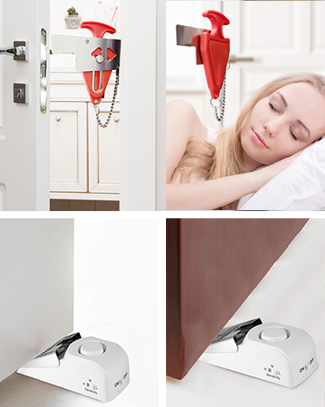 Upgraded Door Stop Alarm with Door Lock 120dB Travel Door Stopper Door Wedge Alarm