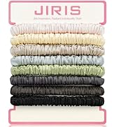 JIRIS Silk Satin Hair Scrunchies for Women, 8 Pack 8-Color, No Crease, Frizz Control &amp; Hair Break...