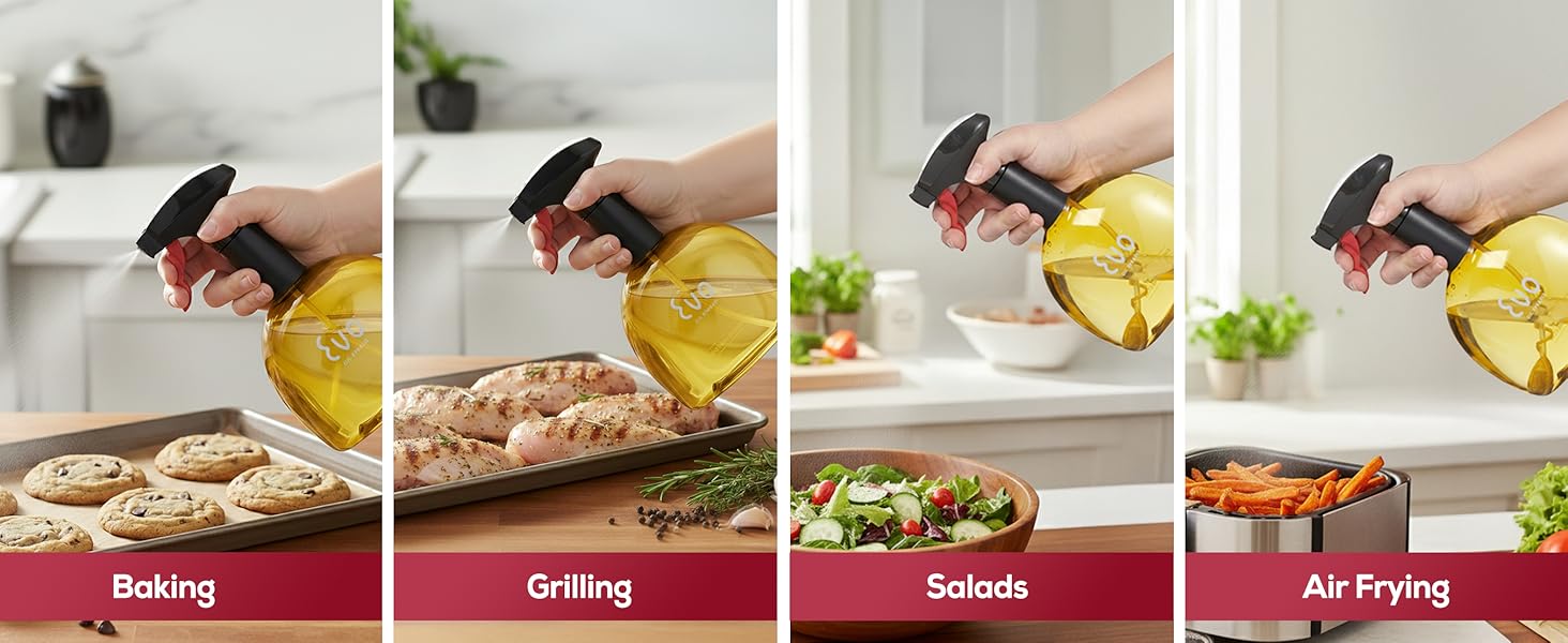 Evo Original Oil Sprayer, Non-Aerosol for Olive Oil, Cooking Oils, and Vinegars
