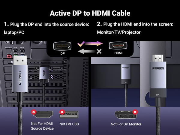 dp to hdmi cable