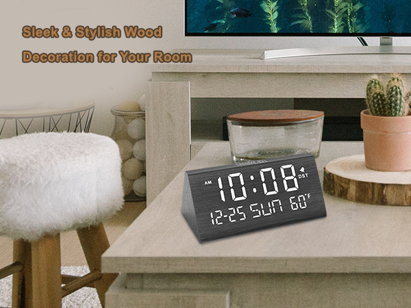 wooden alarm clock