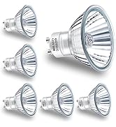 TAIYALOO GU10 Halogen 50W Bulb, 6 Pack Dimmable MR16 GU10+C 120V 50W Bulbs with Glass Cover for T...