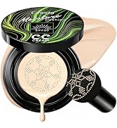 Cushion CC Cream Foundation Makeup with SPF 50+, Full Coverage Foundation Color Corrector, Moistu...