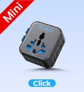 SKRSAN Aura Mini Universal Travel Adapter 2 Pack, Ultra-Compact International Plug