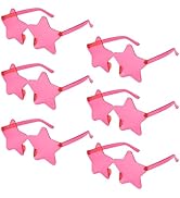 NACHLYNN 6/12/24/36 Pcs Rimless Star Shaped Sunglasses Transparent Sunglasses Pentagram Glasses V...