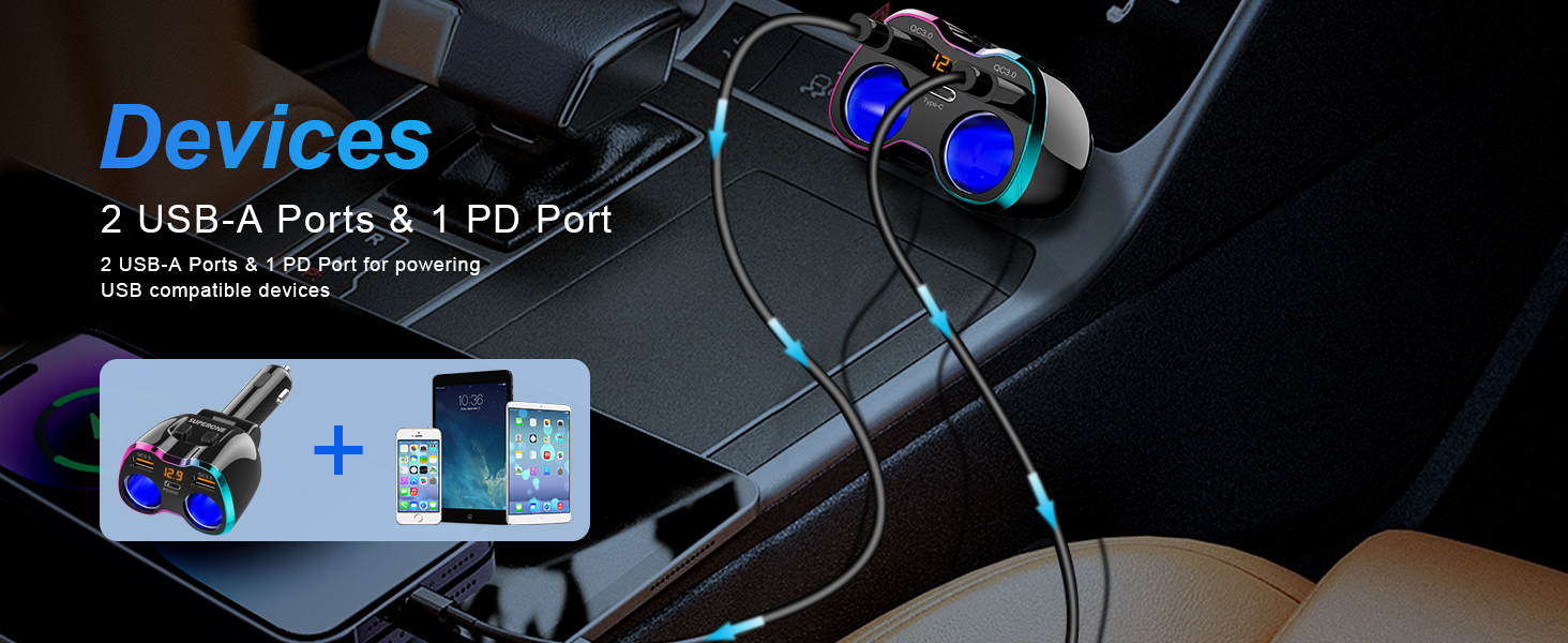 2-Socket Cigarette Lighter Adapter