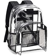 Vorspack Clear Backpack Heavy Duty PVC Transparent Backpack with Reinforced Strap Stitches &amp; Larg...