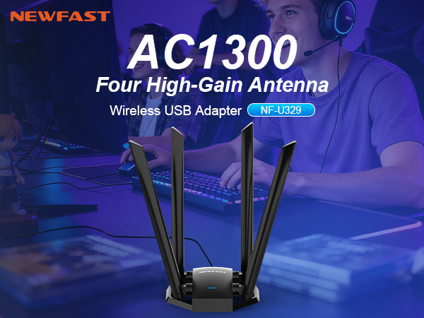 AC1300 USB WiFi Adapter For Desktop PC