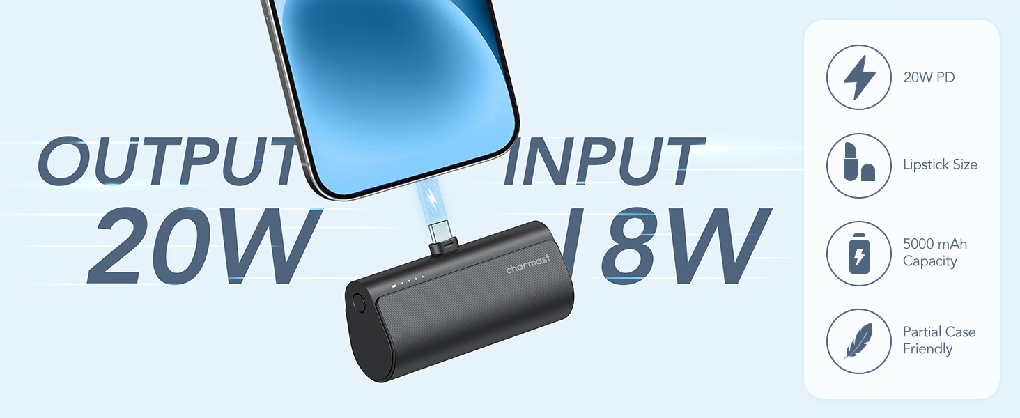 Small portable charger for iphone 15 16