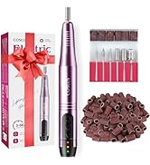 COSLUS Cordless Nail Drill Electric File: Professional for Acrylic Gel Dip Powder Nails Portable ...