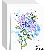 84 Sheets Watercolor Paper 5x7, 110lb/230gsm Cold Press Watercolor Paper Bulk, Cotton Water Color...