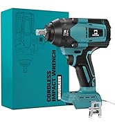 Cerycose Cordless Impact Wrench 1/2 inch for Makita Battery, 600FT-LBS (810N.m) Brushless Electri...
