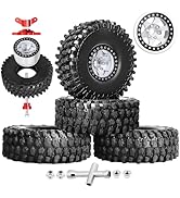 Hobbypark 1.9 Beadlock Wheels and Tires 120mm / 4.72inch Height and Mounting Install Tool for 1/1...
