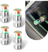 Diamall 4 PCS Car Tire Pressure Monitor Valve Stem Caps, 3 Color Eye Alert Tire Pressure Monitor ...