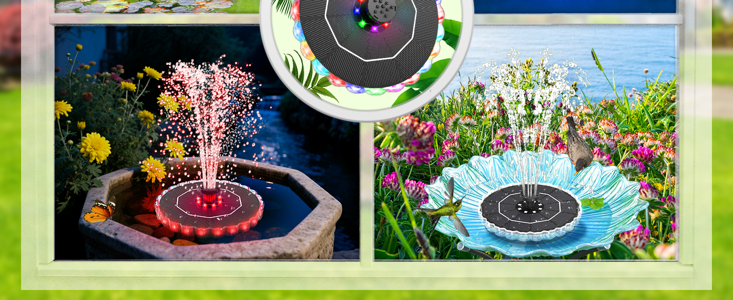 solar fountain for bird bath