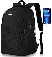 MOMUVO School Backpack for Men Teen Boys,Bookbag Water Resistant Laptop Backpack with USB for Col...