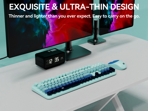 cute colorful keyboard and mouse wireless set for office