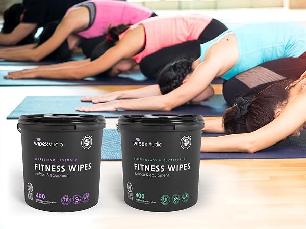 Wipex fitness gym wipes 400 count in dispensing bucket
