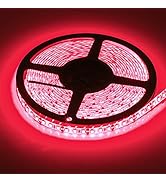 Flexible LED Strip Lights 600 LEDs Waterproof 12 Volt LED Light Strips 16.4FT Red LED Rope Lighti...