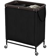 StorageWorks 2 Section Laundry Hamper, Rolling Laundry Cart with Wheels and Handles, Laundry Room...