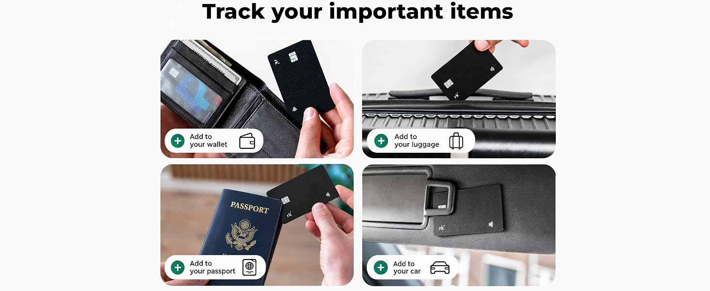 Bluetooth tracker card for wallet, slim item finder for travel, work, bags, purses, and daily use
