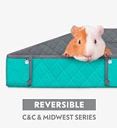 Paw Inspired Critter Box Washable Cage Liner, Reversible Fleece Bedding with Raised Sides for Gui...