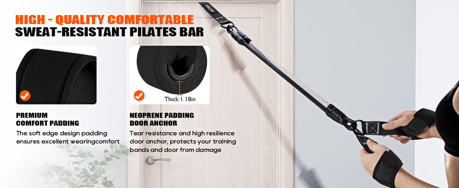 pilates bar kit with resistance bands for women