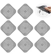 Yoanxong 8 Pack Shower Drain Hair Catcher, Silicone Hair Catcher Shower Drain with Suction Cup, 5...