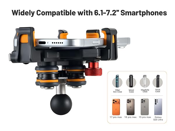 Motorcycle Cell Phone Mount with Vibration Dampener
