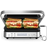 Panini Press Grill Sandwich Maker with Removable Plates, 5 in 1 Smokeless Indoor Grill &amp; Griddle ...