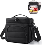 BAGSMART Puffy Insulated Lunch Bag, Lightweight Large 14L Double Deck Lunch Box for Women, Soft C...
