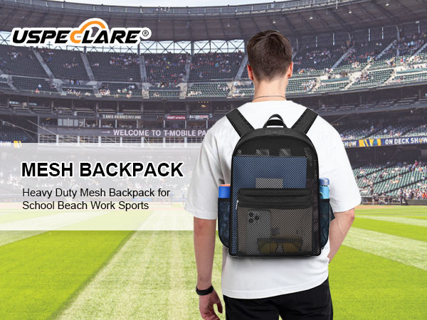 See Through College Backpack with Padded Shoulder Straps for Swimming, Outdoor Sports